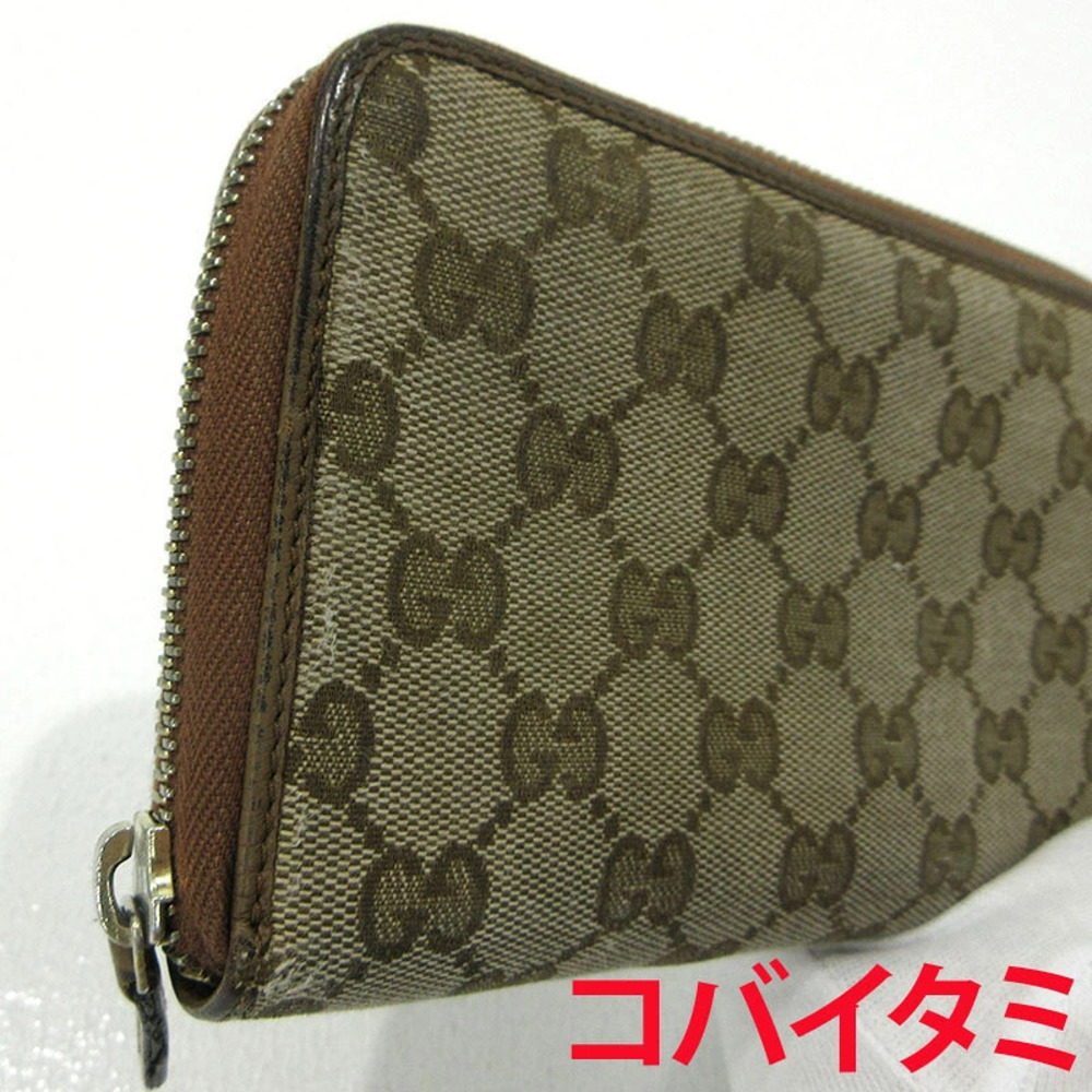 GUCCI GG Canvas Round Zip Long Wallet Beige - Picture 10 of 12